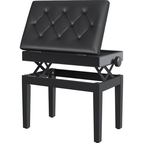 Banc de piano réglable avec coffre de rangement tabouret confortable pour musiciens mélomanes