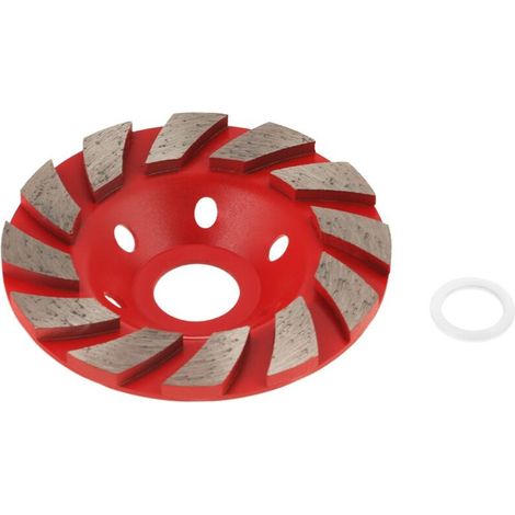 [NEVER USED] 1pc Diamond Grinding Disc Segment Sanding Disc for Granite Masonry Stone Concrete Ceramic Polishing, Outer Diameter 100mm (Red)