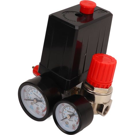 Pressostat pour compresseur d'air, régulateur automatique 4 voies, 0-180 PSI avec manomètre (1/5)