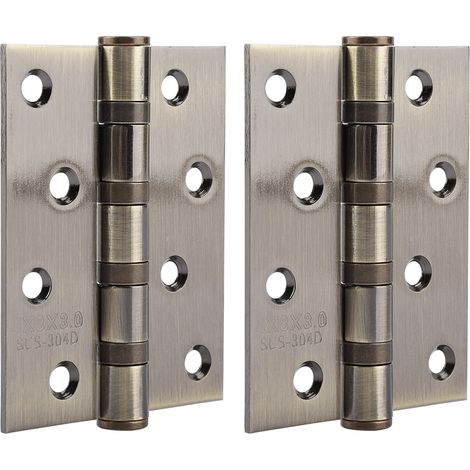 Charnières de Porte, Charnières Robustes 4 Pouces 3 Mm Charnières en Acier Inoxydable Charnières de Tampon de Silencieux Charnière de Porte à Roulement Muet pour Portes (1/5)
