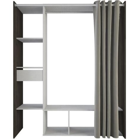 Demeyere MONTANA Kleiderschrank ausziehbar dunkles Holz 115-150 cm
