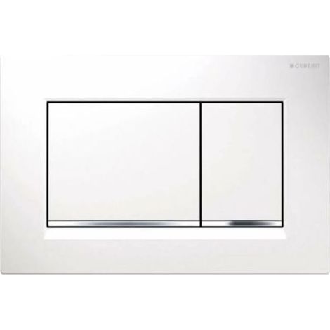 Pour Geberit Sigma30 - Plaque de commande Sigma30, blanc/chrome 115.883.KJ.1 (1/2)