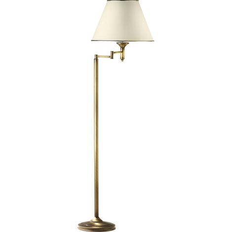 Lampada da terra regolabile ottone patinato ecru Jupiter