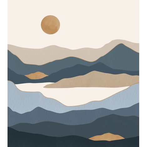 papier peint panoramique paysage désertique bleu et marron  - ESTAhome (1/3)