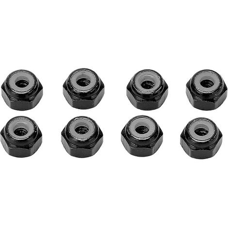 Écrous autobloquants en alliage d'aluminium M2, doublure nylon, lot de 8, pour modèles RC Axial SCX24 1/24, hexagonal, fixation sûre (1/5)