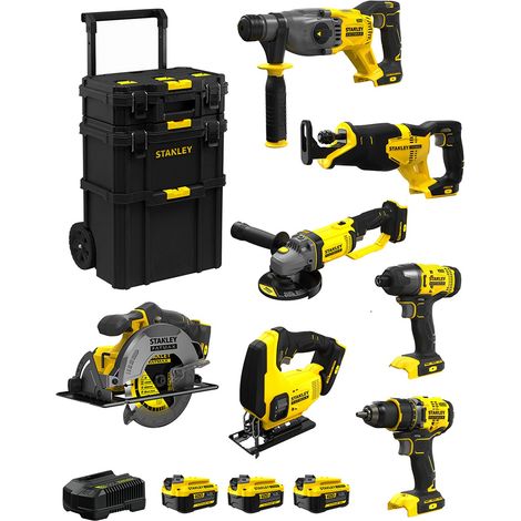 STANLEY FatMax Kit SVK705 (SFMCH900 SFMCG400 SFMCD720 SFMCF800 SFMCS500 SFMCS600 SFMCS3003x4,0AhChargeurCaddy)