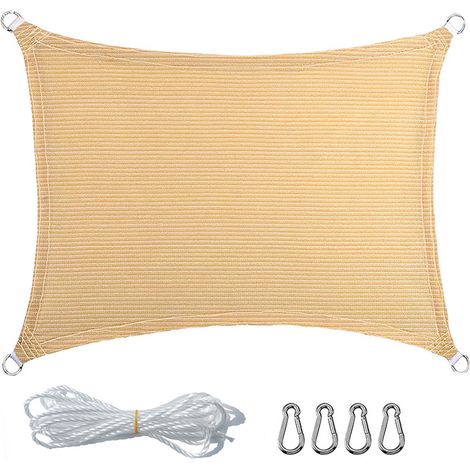 Rechteckiges Sonnensegel für Garten, 1 x 2 m, 96 % UV-beständig. Atmungsaktiv, wasserdurchlässig und langlebig für Garten und Terrasse. (1/5)