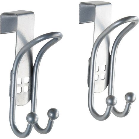 Wenko 22697100 gancio porta foro design set congelatore, Ganci appendiabiti, ganci da bagno, acciaio, argento, 6 x 3.2 x 9.5 cm (1/5)