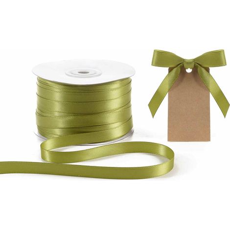 Nastro doppio raso color verde oliva, mm 10 x 100 m