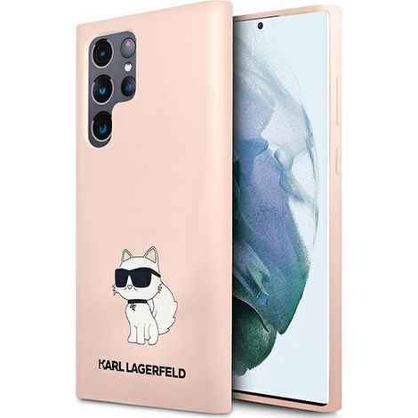 Custodia in silicone rosa Karl Lagerfeld Choupette per Samsung Galaxy S23 Ultra. (1/5)