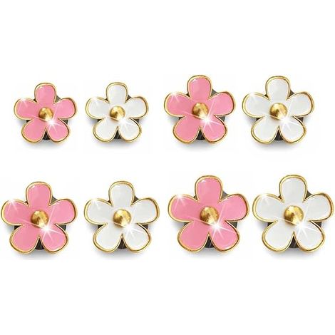 Accessoires pour Parfums de Voiture, Clip d'Aération Fleuri en Forme de Marguerite, Décoration Intérieure Automobile, pour Femme et Fille, Blanc et Rose (1/5)