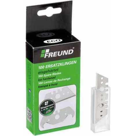 FREUND Trapezklinge, Eco Dispenser à 10 Stück im Umkarton à 100 Klingen 02300110