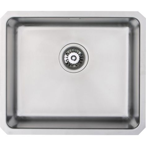 Prima+ R25 1.0 Bowl Undermount Large Kitchen Sink with Waste Kit 530mm L x 450mm W - Stainless Steel (1/2)