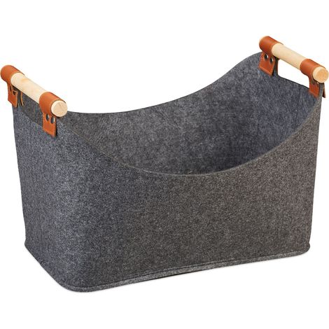 Borsa portaoggetti pieghevole design moderno 27 x 40 x 22 cm ideale bagno camera bambini in feltro grigio 130009730