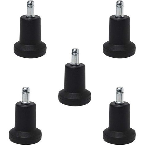 5 patins/pieds de chaise de bureau, en plastique, pour pieds fixes, embouts de sol pour chaises de bureau, noirs, 50 x 82 mm (1/5)