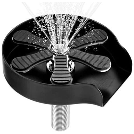 Lave Verre pour éVier Lavabo - Rince Verre Brosse En Verre pour éVier De Bar - Lave Biberon Bouteille, Accessoire Evier Cuisine - Noir (1/5)