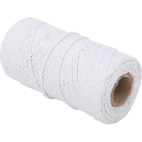 Corde en jute tressée vintage pour couture main et loisirs créatifs, 100 m (328,1 pi), ficelle artisanale blanche pour bricolage et décoration