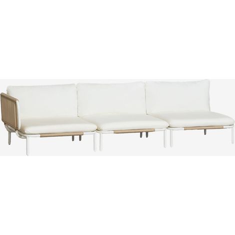 Canapé d'angle modulaire de jardin 3 pièces en acier Roubly SKLUM Beige Amande