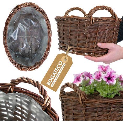 Jardinière Osier Bogateco Ovale 40x35x16 cm Naturel (1/5)