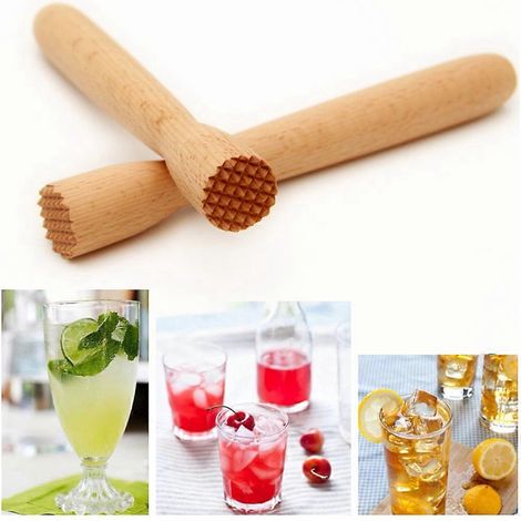Pilon à cocktails en bois de hêtre, broyeur en bois, outil de bar, marteau à glace, accessoires de bar (1/4)