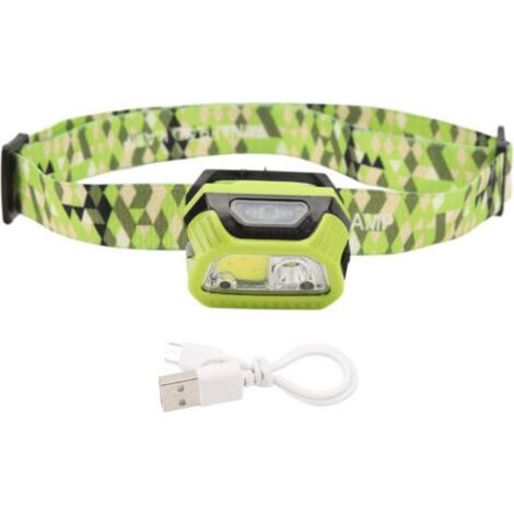 Lampe Frontale à Induction LED Lampe Frontale Bandeau Étanche pour Camping en Plein Air Pêche de Nuit Batterie Intégrée,DUBUNS (1/5)
