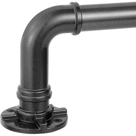 Tringle à rideaux industrielle de 2,5 cm, tringle à rideau industrielle de 2,5 cm, tringle à rideaux d'extérieur pour fenêtres de 66 à 120 cm, gris (1/5)