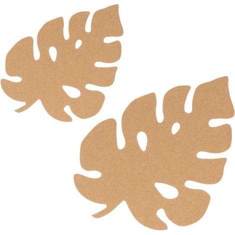 2 feuilles de monster en bois 15/25 cm
