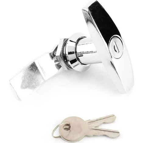 Verrou T-Lock - Verrou À Levier Pour Porte Basculante De Coffre À Outils Garage Caravane Remorque - En Alliage De Zinc - 2 Clés Incluses (1/5)