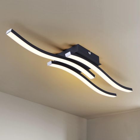 Plafonnier LED, Applique design en forme de vague, Lustre LED à économie d'énergie, Suspension moderne, Lumière blanche chaude 3000K, 52 cm (1/5)
