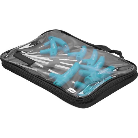 Jeu de 9 clés hexagonales en T, double embouts, manche ergonomique, acier 45, outil de serrage de vis, kit pratique pour bricolage. (1/5)
