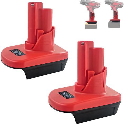 Lot de 2 adaptateurs de batterie M18 vers M12, pour convertisseur Milwaukee 18 V vers 12 V, convertit pour batterie Milwaukee 18 V en outils de batterie 12 V (1/5)