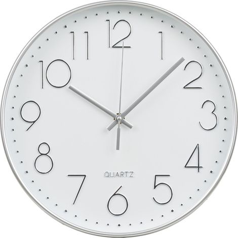 Orologio da parete Lalibela argento con movimento silenzioso ø30 cm