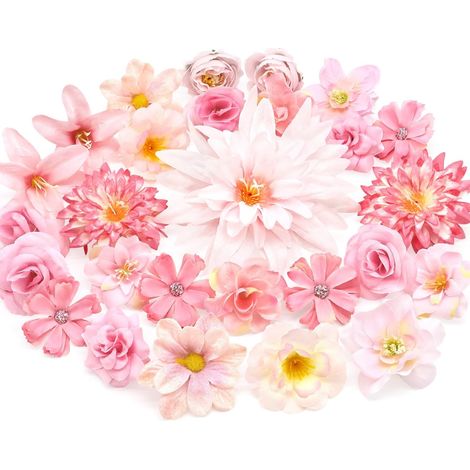 48PCS Fleur Artificielle, Fleurs Artificielles Deco Fleur de Décoration de Gâteau Fausse Fleur Decoration Fleur Sechees Decoration for Cimetiere (1/5)