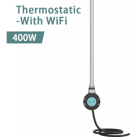 NRG Smart WiFi Thermostatic Electric Heating Element for Heated Towel Rail Radiator 400W Black
