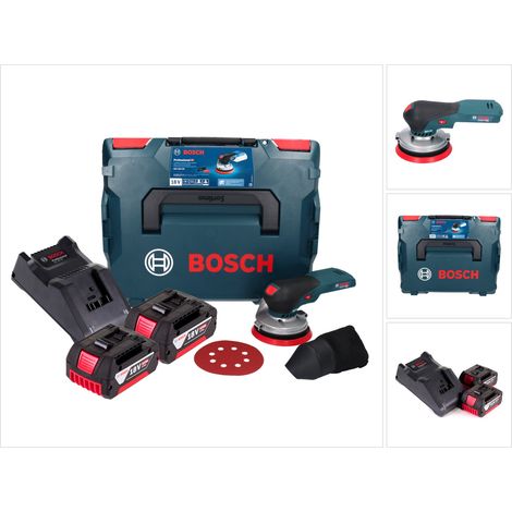 Bosch GEX 18V-125 Professional Akku Exzenterschleifer 18 V 125 mm Brushless + 2x Akku 5,0 Ah + Ladegerät + L-BOXX