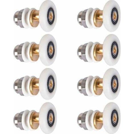 8 Stück 25mm Duschkabinentür - Rolle Rädchen Rad für Duschkabinentür Schieberollen Türrad Ersatz für Rolle