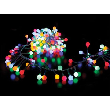 Clusterlight LED - 3 m - 176 bunte Kugeln - Transparenter Kabel - 24 V