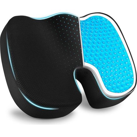 Coussin de Coussin Assise Mémoire de Forme Enmaillage 3D Coussin de Gel Coussin de Siège,Noir Mesh (1/5)