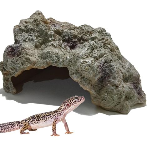 Cachette en Résine pour Reptiles - Grotte Rocheuse Réaliste pour Lézard, Gecko et Serpent (1/5)