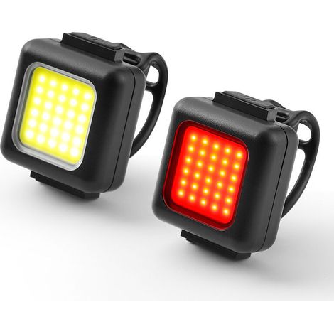 Kit d'éclairage vélo – Éclairage VTT – Jour/Nuit – ABS – Rouge/Jaune