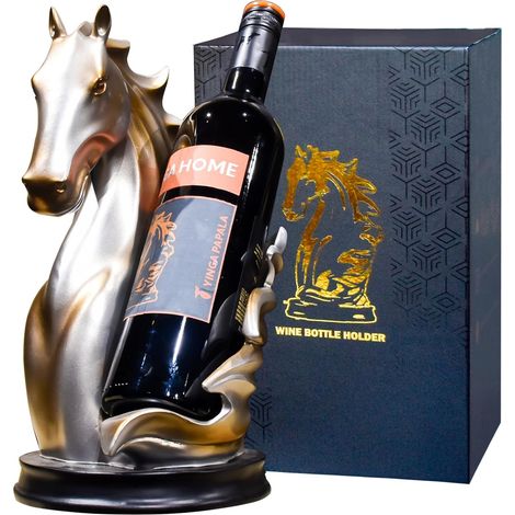 Botellero con forma de estatua de caballo – almacenamiento decorativo – para el hogar, la cocina o el sótano – idea de regalo original (1/5)