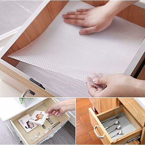 Schubladeneinlagen für die Küche, Regaleinlagen, Nicht klebend, Schrankeinlagen für Regale, wasserdichte Kühlschrankeinlagen, Matten, waschbar, Kunststoff-Pantry-Schrankschutz, Schrankeinlagen, 30300c (1/5)