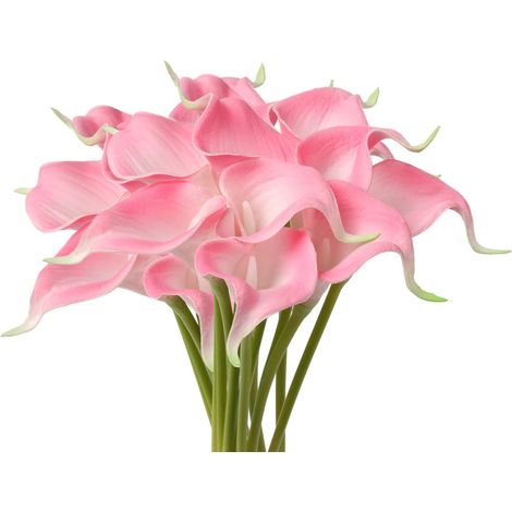 Fleur Artificielle Calla Lily - Tige Flexible 35 cm - Décoration Mariage Fête Maison Bureau - Lot de 20 Pièces (1/5)