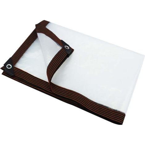 Bâche transparente PVC enduit vinyle, résistante UV et intempéries, œillets antirouille (différentes tailles) (1/5)