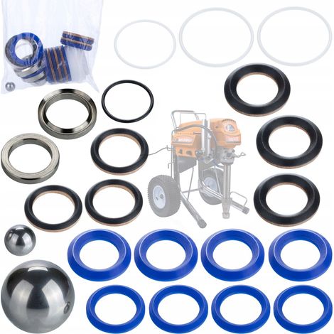 Rosfix Set Reparatursatz Tornado RTR5 – Für Farbspritzgerät Rosfix RTR5  Komplettset für Pumpenwartung  Langlebig & Kostensparend  Lackierzubehör