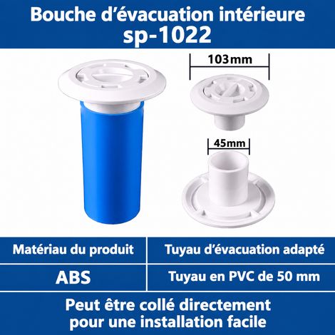 Buse de refoulement et prise balai piscine SP-1022 raccord DN50 spécification DN50 paramètre 45 ABS 10,3 × 10,3 × 51,5 cm 100 g – Livraison gratuite