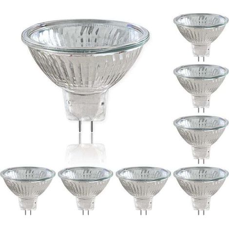 Ampoule LED GU5.3 50W Pack de 8 12V Ampoules Halogènes Réflecteur, Dimmable Projecteur, Ampoule Spot Halogène MR16, 660LM, Blanc Chaud 2700K, 36 °Faisceaux (1/4)