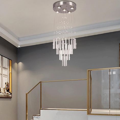 1 Lustre Cristal 39,4 Pouces Plafond Haut Escalier Salon Entrée (1/5)