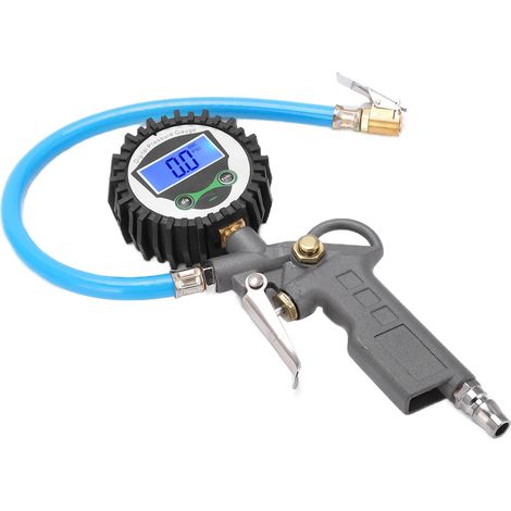 Gonfleur numérique de pneu avec manomètre rétroéclairé 0-230PSI, alliage de zinc, outil de compresseur d'air pour voiture (1/5)