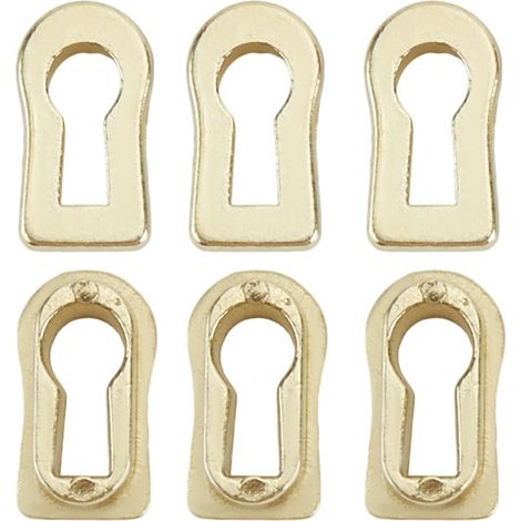 6 pièce Cache Serrure en Alliage de Zinc Doré Protection de Serrure en Métal Insert Décoratif pour Serrure de Commode Meuble Porte Tiroir Quincaillerie 20.5x11mm (1/5)